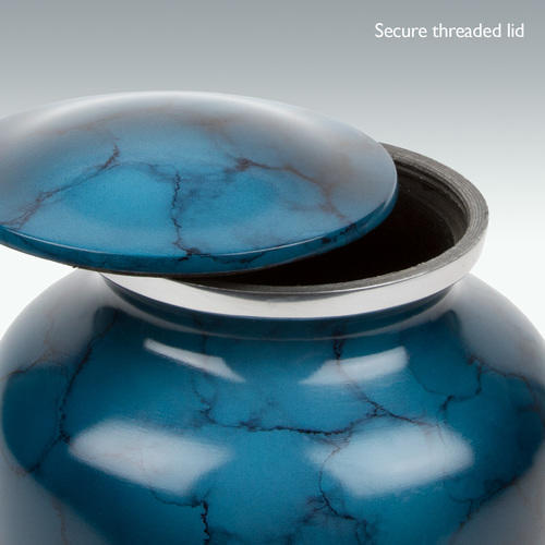 Blue Extra Large Washed Denim Brushed Cremation Urn Engravable