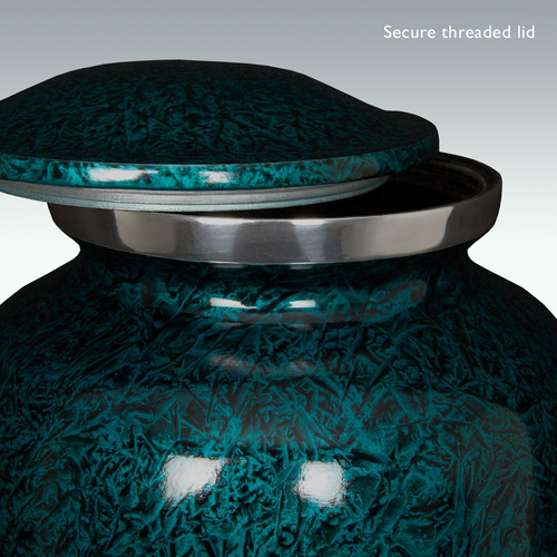Shiny Green Extra Large Deep Sea Brushed Cremation Urn Engravable