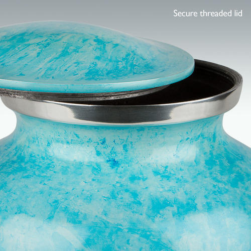 Blue Extra Large Ocean Tide Cremation Urn Engravable