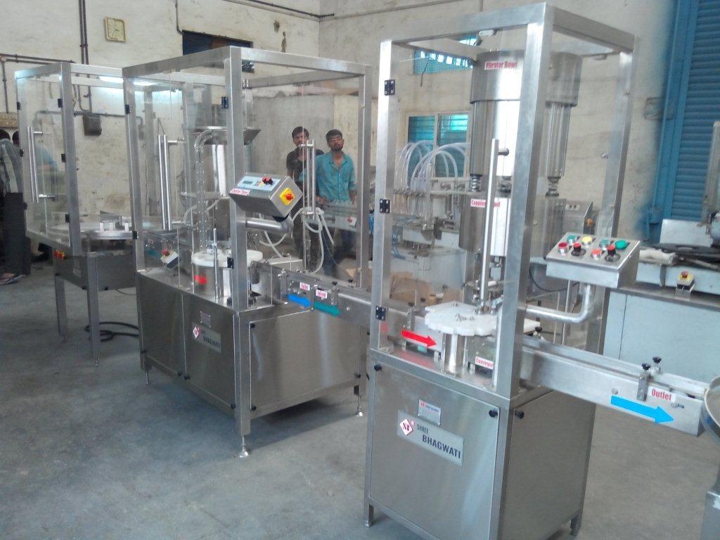 Automatic High Speed Injectable Powder Filling Machine - Stainless Steel, 3759x1242x1885 Mm Dimensions | 240 Vials/min Capacity, Plc Control, Double Wheel Double Track System