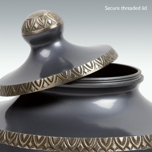 Green Small Slate Blue Leaf Chalice Brass Cremation Urn