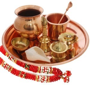 तांबे की पूजा थाली