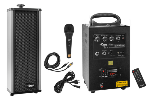 Mp-99u 40watts पोर्टेबल सिस्टम 1 बाहरी स्पीकर के साथ
