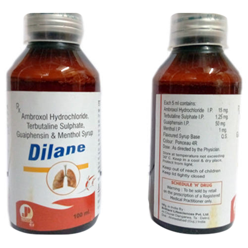 लिक्विड एम्ब्रॉक्सोल हाइड्रोक्लोराइड टेरबुटालीन सल्फेट गुइफ़ेन्सिन