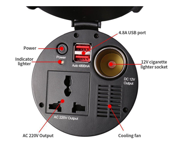 Power Inverter For Cars - 12v Working Voltage, Modified Sine Wave Output | High Safety, Auto-shutdown, Reliable Durability