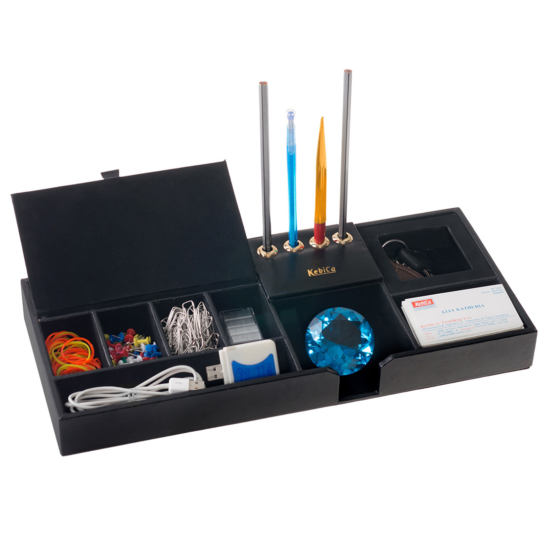 Durable And Rust Proof Faux Leather Desk Organizer (604)