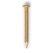 Brass Nails - 1 Inch Length, 0.125 Inch Diameter | Polished Round Head, 16 Gauge, Pack of 100