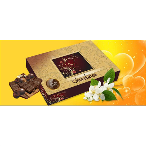 Chocolate Packaging Boxes - Cardboard Material, Various Dimensions, Glossy Gold Finish | Perfect for Gifting, Excellent Dimensional Stability, Tear Resistance