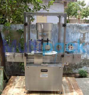 Automatic Aluminum Cap Sealing Machine - Stainless Steel Build, 6 Sealing Heads, 3600-9000 Vials/hour | Height Adjustable, Low Noise, Frequency Speed Control