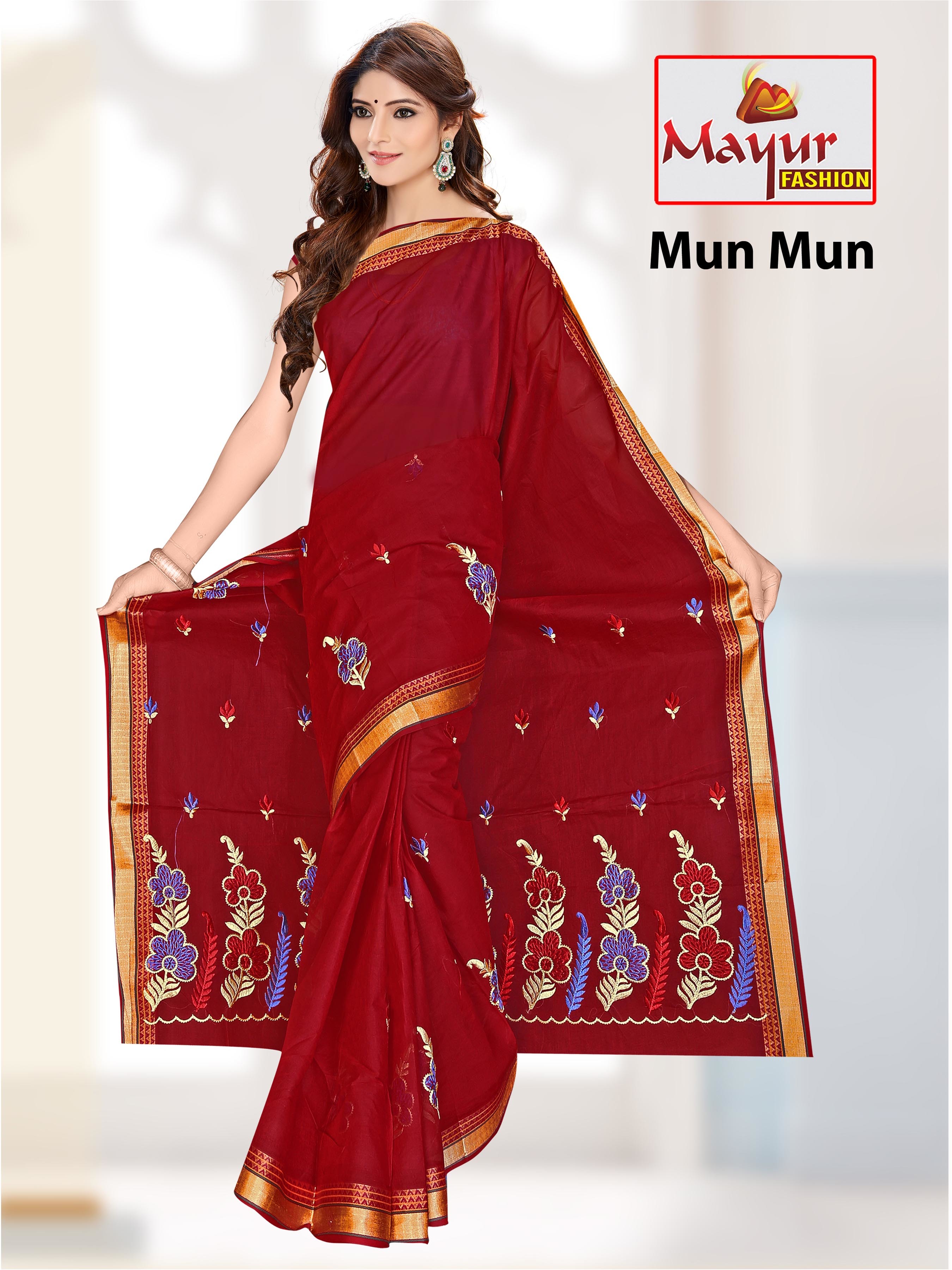 16 Designer Cotton Work Saree