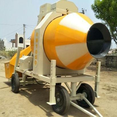 Reversible Concrete Mixer - Steel, 2.5m x 1.5m x 1.8m Dimensions, 1 Cubic Meter Drum Capacity, 5 HP Engine Power, 4 Wheels, 25 RPM Rotation Speed | Reliable, Efficient, Long Functional Life, Easy to Use