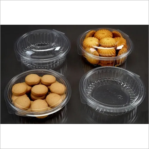 Plastic Container - Non-Toxic Plastic, Round Shape, Eye-Catchy White Design | Eco-Friendly, Easy to Recycle, Ideal for Cookies and Namkeen