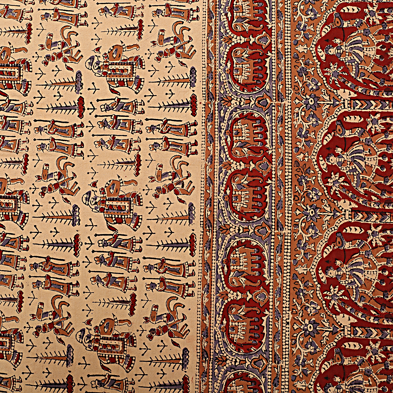 Brown (Shades) Cotton Fabric Rajasthani Bagru Print Queen Size Indian Hand Block Printed Bed Sheet Bedcover Home Decor Tapestry