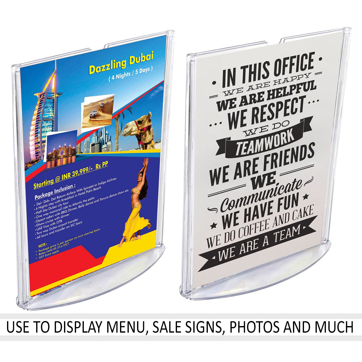 Light Weghit B5 Size Menu Holder Double Sided Visibility