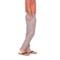 Casual Men's Lower - Cotton, Size: S, M, L, Xl, Xxl | Brown & Peach Checkered Pattern, Elastic Waist Band, Washable & Cool Dry