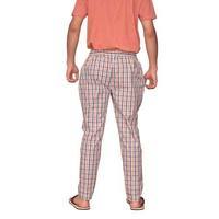 Casual Men's Lower - Cotton, Size: S, M, L, Xl, Xxl | Brown & Peach Checkered Pattern, Elastic Waist Band, Washable & Cool Dry