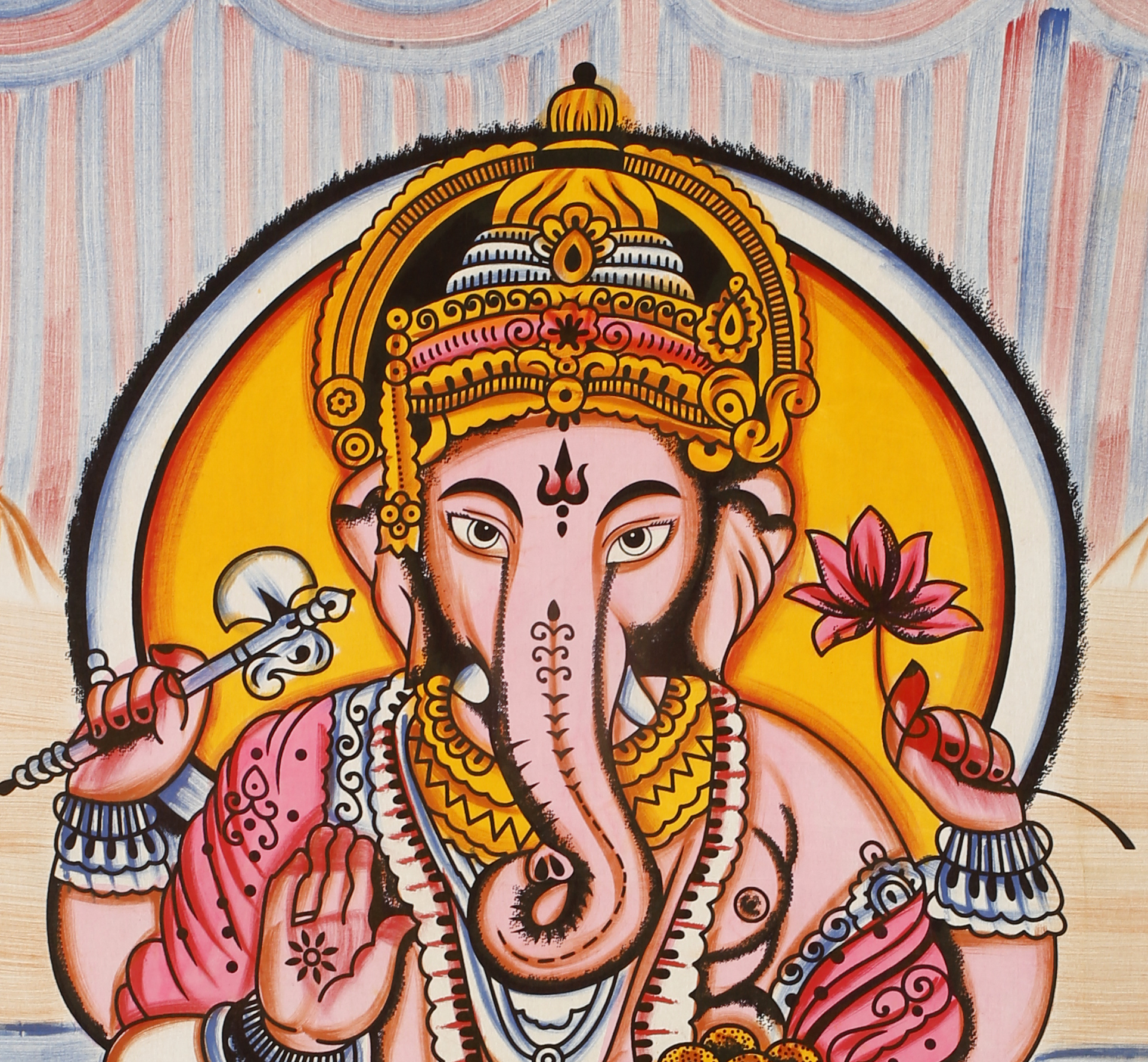 Multi Color Lord Ganesha Indian Traditional Religious 100% Cotton Printed Wall Hangings Wall Home Decor Tapestry