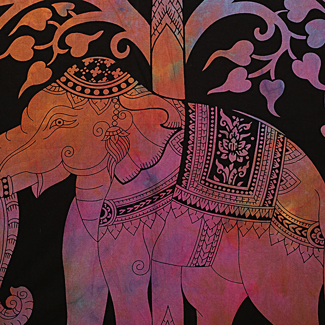Quick Dry Elephant Mandala Tree Of Life Multi Color Tie And Dye Handmade Wall Hanging Bed Sheet Tapestry