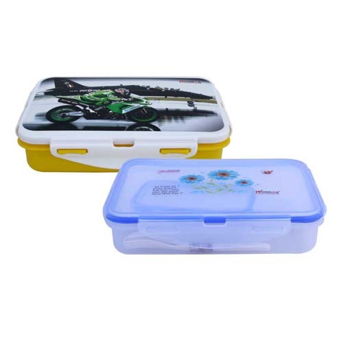 Plastic Lunch Box - Medium Size, Round Structure | Durable Plastic Material, Airtight KLICKSEAL Design