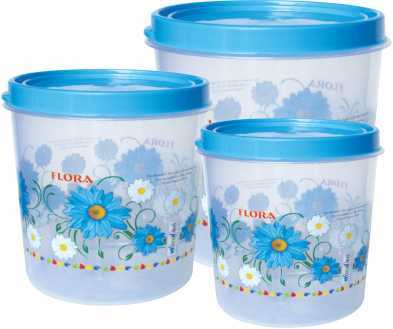 Pink And Blue Plastic Round Foil Printed  Multi Purpose Container Conti 716