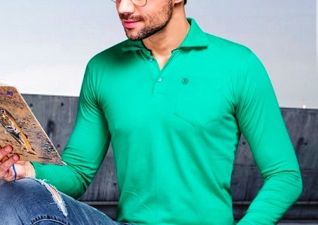 Mens Casual T-shirts - Cotton, Size M/l/xl, Color Options: Blue, White, Black, Grey, Yellow, Red, Sky Blue, Green | Features Polo Collar, Short Sleeves, Plain Pattern, Designed For Boys & Men