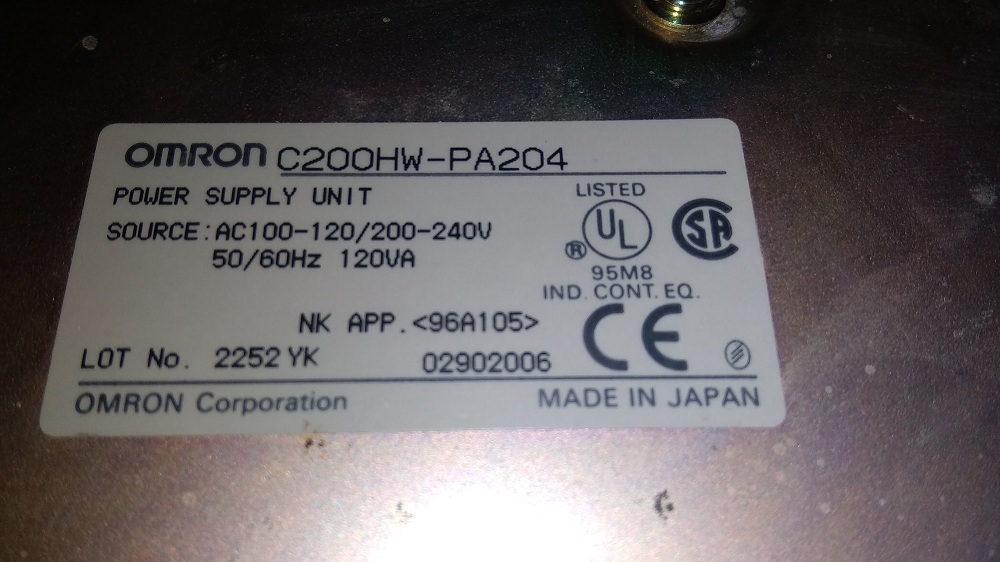 Omron Power Supply C200hw-pa204
