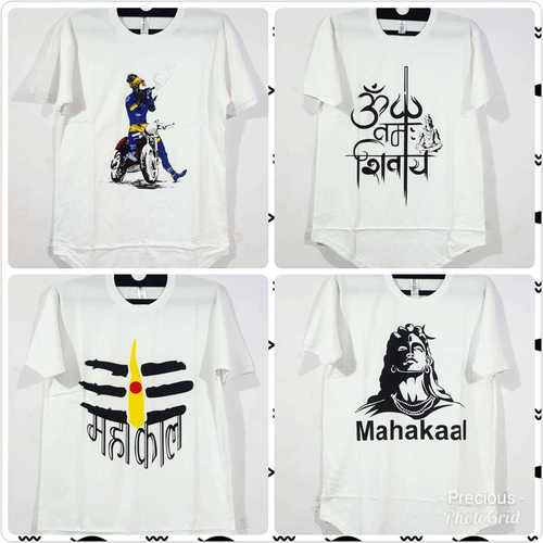 Mahadev Print T-shirts - Polyester Cotton Blend, Regular Fit, Wide Half Sleeve, O-neck, Fish Cut | Sizes M, L, Xl For Girls & Women, Printed Design