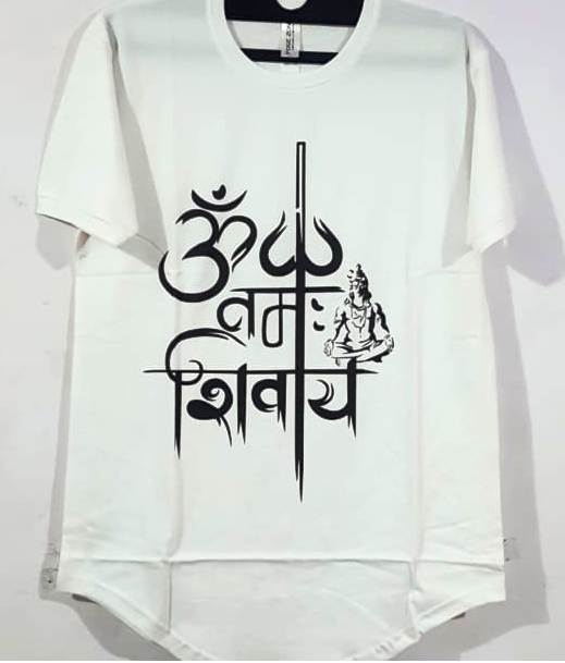 Mahadev Print T-shirts - Polyester Cotton Blend, Regular Fit, Wide Half Sleeve, O-neck, Fish Cut | Sizes M, L, Xl For Girls & Women, Printed Design