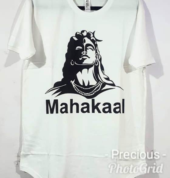 Mahadev Print T-shirts - Polyester Cotton Blend, Regular Fit, Wide Half Sleeve, O-neck, Fish Cut | Sizes M, L, Xl For Girls & Women, Printed Design