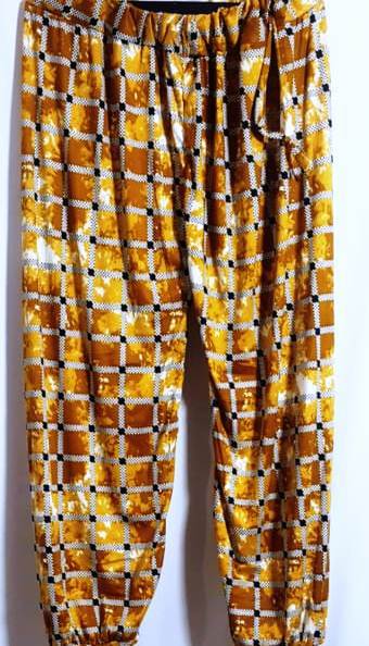 Ladies Harem Pants - Rayon Material, Size M/l/xl | Floral & Striped Golden/silver Print, Trendy Design For All Seasons