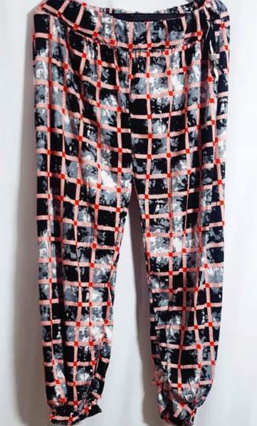 Ladies Harem Pants - Rayon Material, Size M/l/xl | Floral & Striped Golden/silver Print, Trendy Design For All Seasons