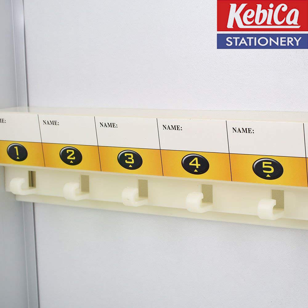 Steel Kebica 24 Key Metal Cabinet Security Box With Lock, Silver, Wall Mount