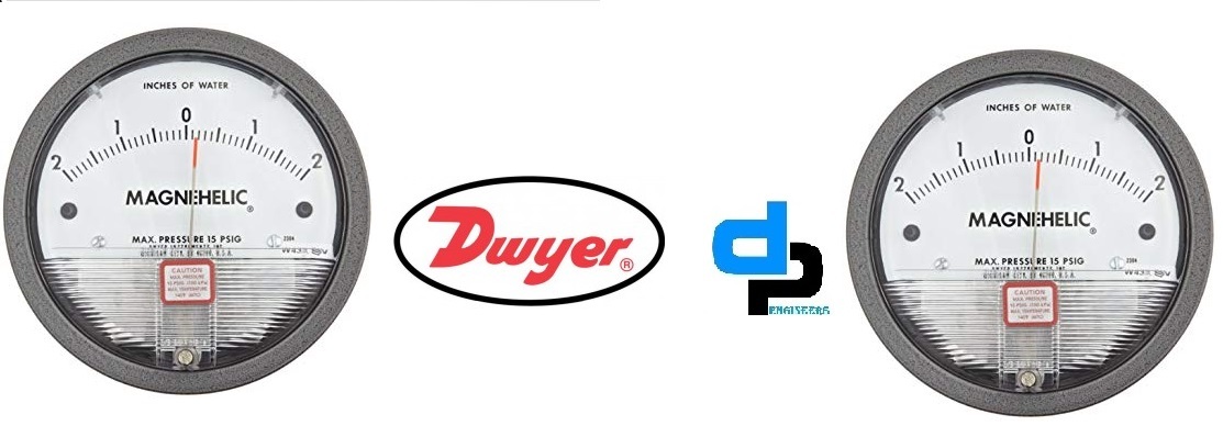 Dwyer Magnehelic Differential Pressure Gauge - 2-0-2" Wc, Aluminum Body, 4" Easy-to-read Dial, Measures Gas, Oil, And Steam