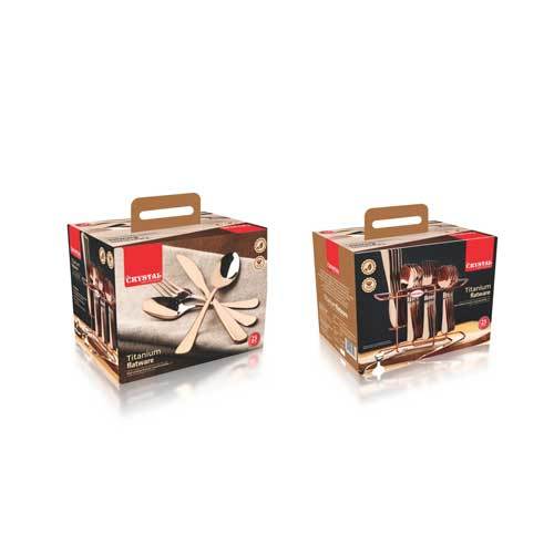 मेटल 25 पीस टाइटेनियम कटलरी सेट