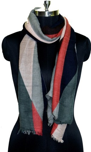 Multi-Colored Geometrical Multicolor Print Scarves