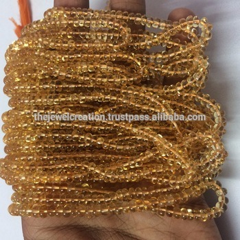 AAA Quality Natural Citrine Rondelle Faceted Beads Strand, 3-4mm, 13 Inch String - Jewelry Making Supplies - View #4