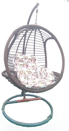 Garden Jhula - Synthetic Fiber, 203 Cm Height X 112 Cm Diameter | Cushioned Seat, Stylish Design, Durable Metal Frame, Ideal For Garden Use
