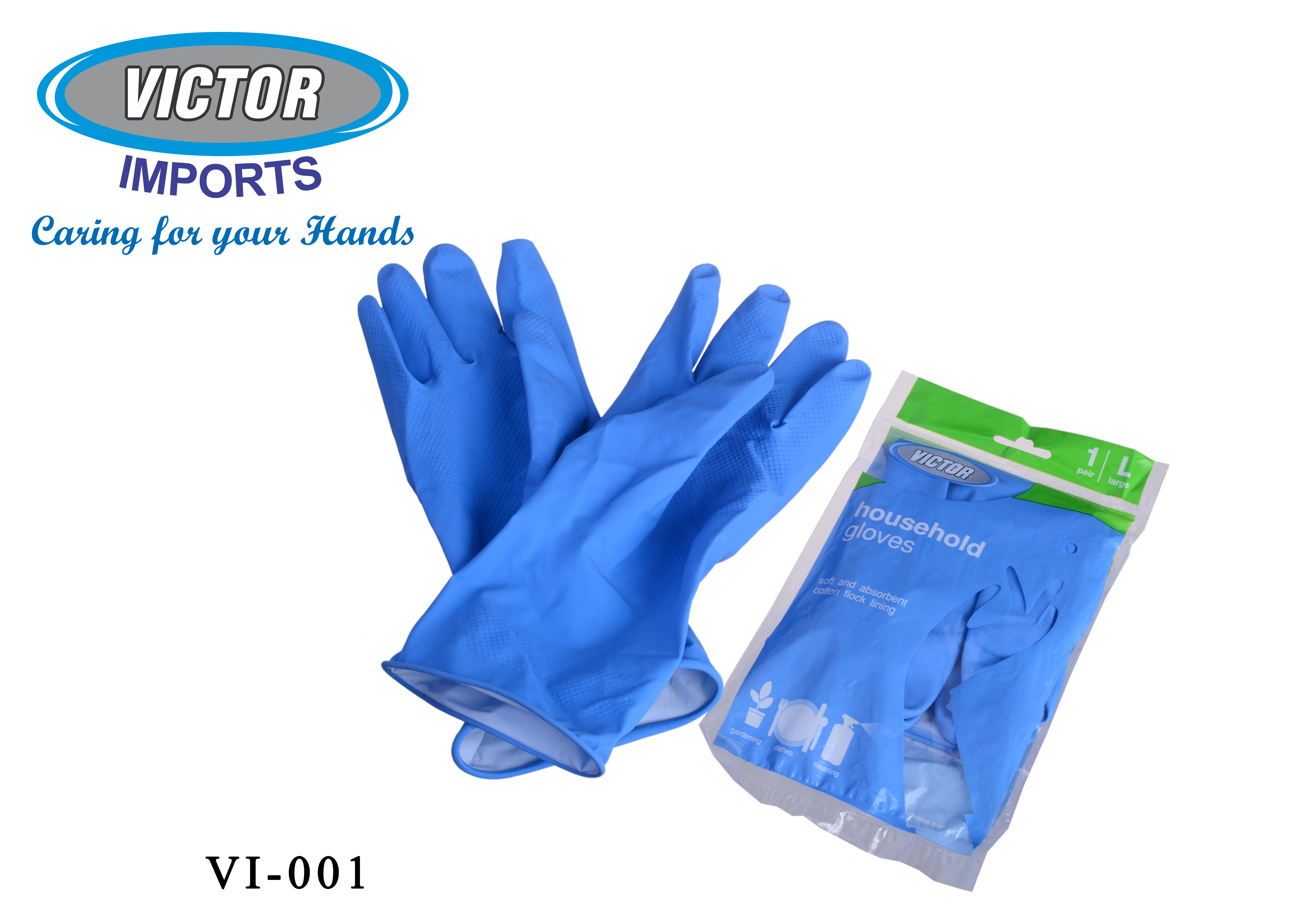 Flock Lined Rubber Hand Gloves - Latex Material, Medium & Large Sizes, Available In Blue, Yellow, Orange | Anti-bacterial, Waterproof, Comfort Fit For Household & Hospital Use