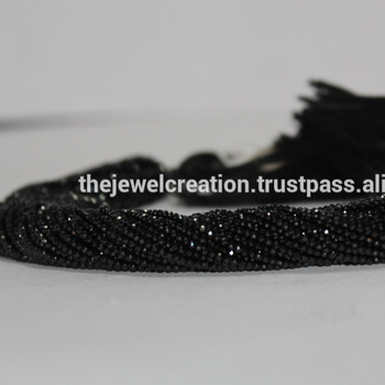 स्टोन नेचुरल ब्लैक स्पिनल जेमस्टोन फेसेटेड राउंडल बीड्स