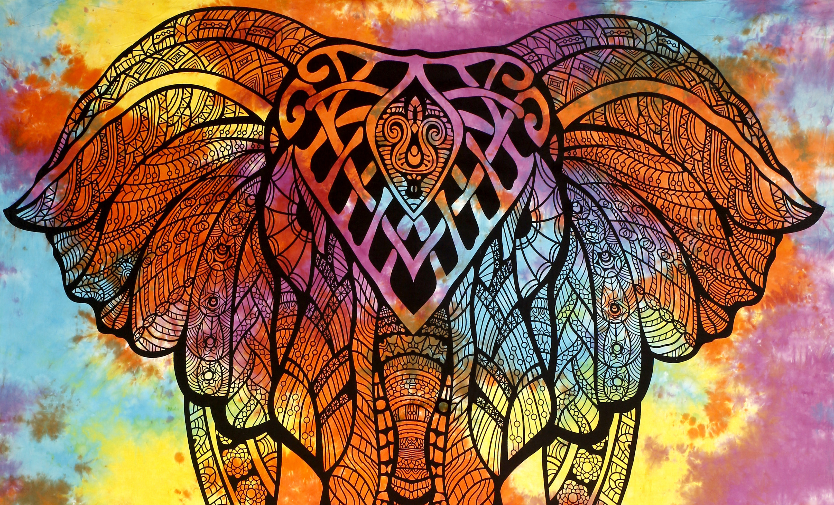 Quick Dry Multi Color Elephant Tapestry Tie Dye Printed Bedding Outlet Bedspread Indian Bed Decor Wall Hangings Tapestry