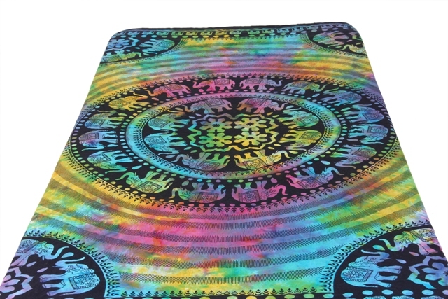Quick Dry Zodiac Horoscope Psychedelic Celestial Multi Color Astro Tie And Dye Indian Cotton Wall Hangings Bedspread Tapestry