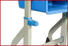 Ergonomic Institutional Benches - Pvc Injection Molded Top, Height Adjustable Desk & Chair | Special Tubular Metal Frames, Air Cushion Effect, Dimensions 625 X 405 X 820-760 Mm