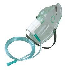 Oxygen Mask - Medical Grade Pvc, Transparent Oval Design , Waterproof And Disposable With Adjustable Strap And 210cm Multichannel Tube