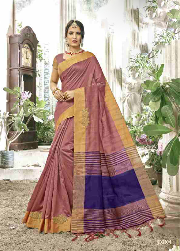 Embroidered Cotton Silk Traditional Saree