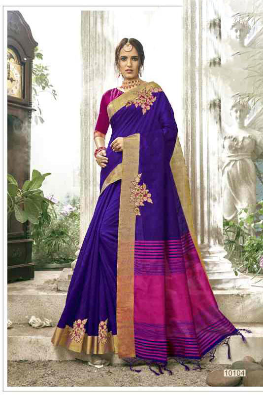 Embroidered Cotton Silk Traditional Saree