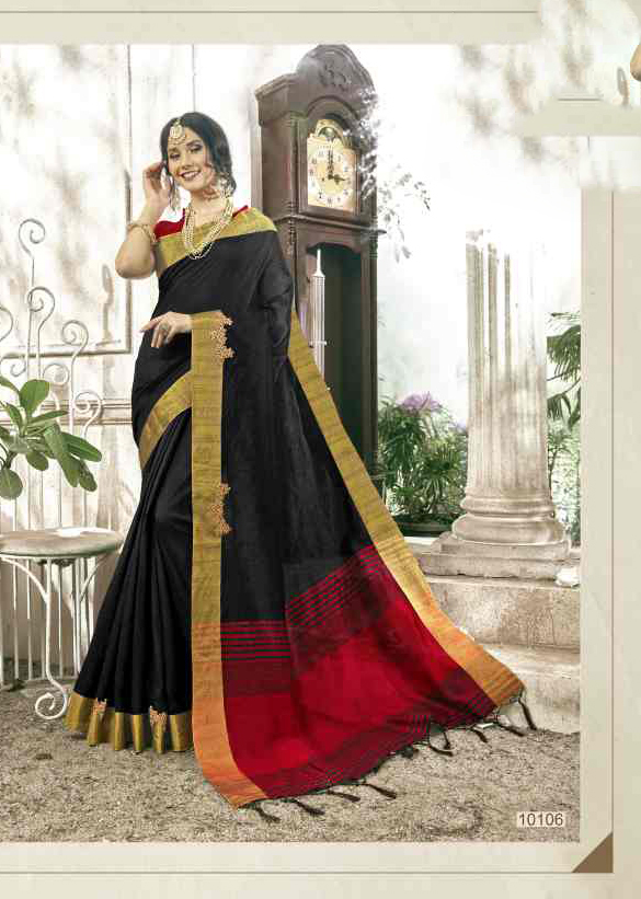 Embroidered Cotton Silk Traditional Saree