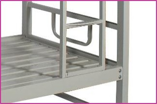 Heavy Metal Bunk Bed - 2000 X 900 X 1810 Mm | Space-saving Design, Full Length Guardrails, Ideal For Hostels And Kids Rooms