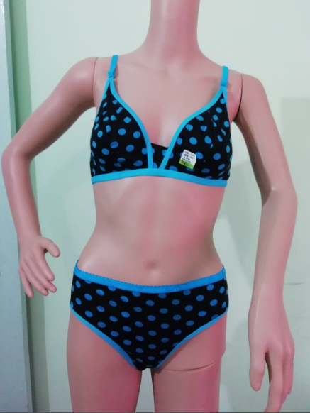 Bra And Panty Set - Cotton Fabric, Sizes 34, 36 | Comfortable Fit, Shrink Fade Resistant, Quick Drying