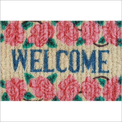 Custom Coir Door Mats - Coir Material, Rectangular Shape, Brown Color | Customizable Design for Personalized Entryways
