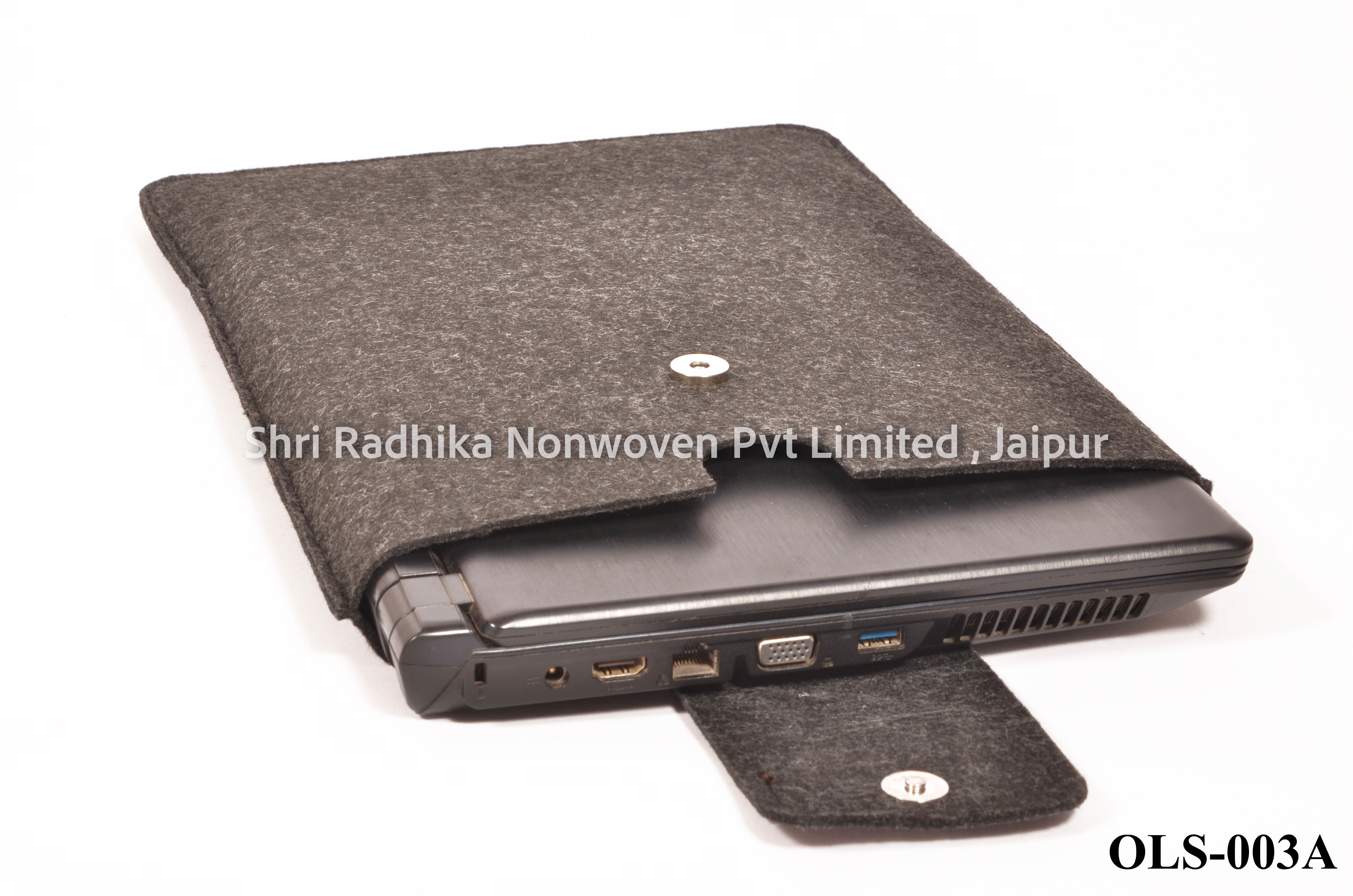 Polyester Grey Fabric Fancy Felt Laptop Sleeve